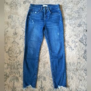 LOFT High Rise Skinny Jeans- Bright Mid Indigo Wash- Size 25 or 0